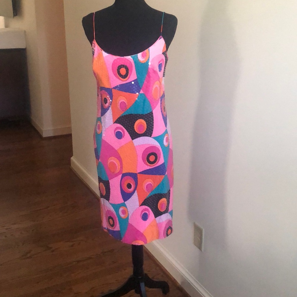 Neiman Marcus sequin cocktail dress, size 10.